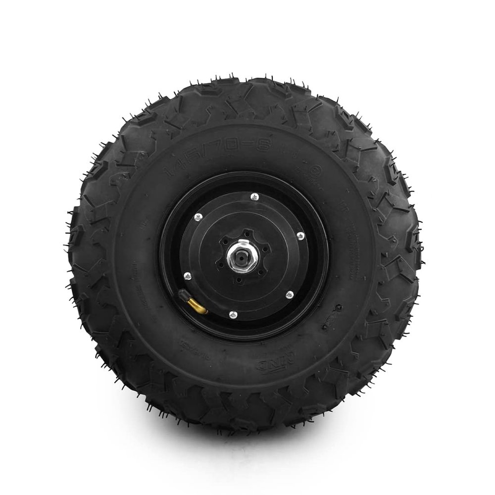 350W All Terrain Wheelbarrow Wheel With 145/70-6 Fat Off Road Rough Tyre 14.5" Trolley Gear Motor48V 350W