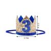 Bchinb Baby 3 st Birthday Crown Hat, Birthday Party Decorations, Kids Party Props Shooting, Party Supplies (Blue Gold) view 3