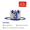 Bchinb Baby 3 st Birthday Crown Hat, Birthday Party Decorations, Kids Party Props Shooting, Party Supplies (Blue Gold) view 4