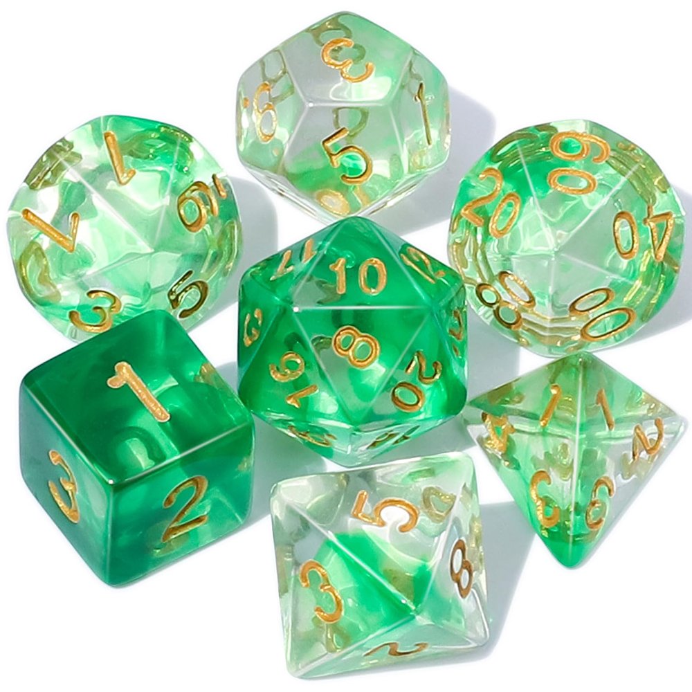 CiaraQ DND Polyhedral Dice Set with a Black Dice Bag for D&D RPG MTG Role Playing Table Games