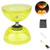 Diabolo Chinese Yoyo Set ,Triple Bearing Diabolo Chinese Yo-yos Juggling Toys with Colorful LED Diabolo with Diablo Sticks, Diabolo String&Net Bag, Easier Start/ Faster/ Stable&Lasts Longer (Yellow) view 1