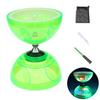 Diabolo Chinese Yoyo Set ,Triple Bearing Diabolo Chinese Yo-yos Juggling Toys with Colorful LED Diabolo with Diablo Sticks, Diabolo String&Net Bag, Easier Start/ Faster/ Stable&Lasts Longer (Green) view 1