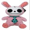 Ebros Gift Larger Furry Bones Skeleton in Pink Bunny Costume with Green Polkadot Tie Plush Soft Figurine 12" Tall Collectible Rabbit Bun Bun Dolls Furrybones Skulls Skeletons Collection view 1