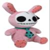 Ebros Gift Larger Furry Bones Skeleton in Pink Bunny Costume with Green Polkadot Tie Plush Soft Figurine 12" Tall Collectible Rabbit Bun Bun Dolls Furrybones Skulls Skeletons Collection view 2