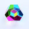 CMY Cubes The Mundus (50mm) - Cyan, Magenta & Yellow Polyhedron - Subtractive Color Mixing Dodecahedron - Teaches Subtractive Color Mixing for Ages 15+, Educational, Physics & Kinetic Art Desk Object view 2