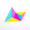 CMY Cubes The Ignis (50mm) - Cyan, Magenta & Yellow Polyhedron - Subtractive Color Mixing Optical Tetrahedron - Teaches Subtractive Color Mixing - Educational, Physics & Kinetic Art Desk Object view 4