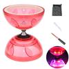Diabolo Chinese Yoyo Set ,Triple Bearing Diabolo Chinese Yo-yos Juggling Toys with Colorful LED Diabolo with Diablo Sticks, Diabolo String&Net Bag, Easier Start/ Faster/ Stable&Lasts Longer (Red) view 1