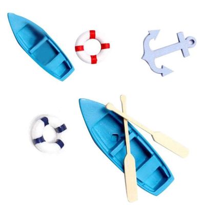 5 Pcs Mini Figurine Marine Mini Fishing Boat Miniature Moss Micro Landscape Boat Ornaments Nautical Landscape Decor for DIY Craft Accessories