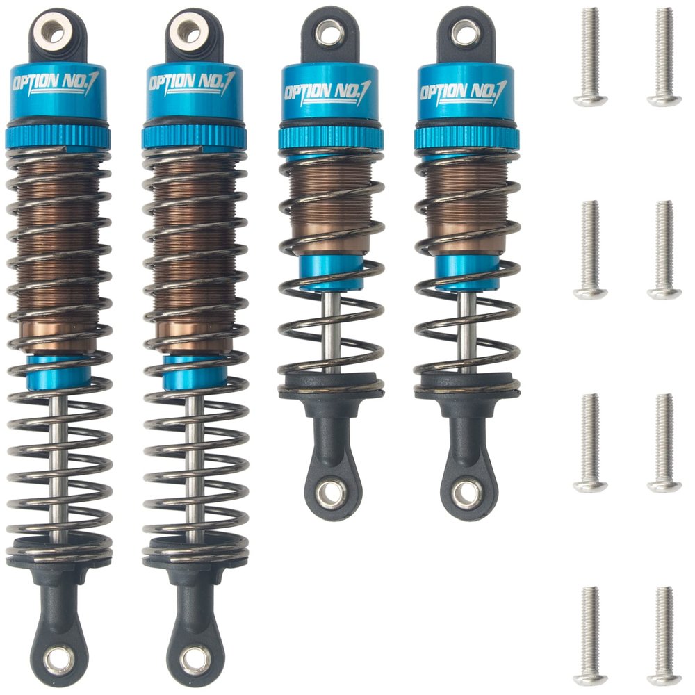 HobbyMarking Aluminum Front & Rear Oil Filled Shocks Absorber Adjustable Assembled For Tamiya DT-03 / DT-02 / TT-02B RC Car Upgrade Parts
