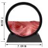 SANDCLE Moving Sand Art Liquid Motion - Moving Sand Art Picture Decor 3D Deep Sea Sandscape, Round Glass Frame Display Flowing Sand Relaxing Toy for Desktop Home Office Work Decoration(Red, 7") view 4