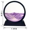 SANDCLE Moving Sand Art Liquid Motion - Moving Sand Art Picture Decor 3D Deep Sea Sandscape, Round Glass Frame Display Flowing Sand Relaxing Toy for Desktop Home Office Work Decoration(Purple, 7") view 4