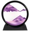 SANDCLE Moving Sand Art Liquid Motion - Moving Sand Art Picture Decor 3D Deep Sea Sandscape, Round Glass Frame Display Flowing Sand Relaxing Toy for Desktop Home Office Work Decoration(Purple, 12") view 1