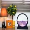 SANDCLE Moving Sand Art Liquid Motion - Moving Sand Art Picture Decor 3D Deep Sea Sandscape, Round Glass Frame Display Flowing Sand Relaxing Toy for Desktop Home Office Work Decoration(Purple, 12") view 2