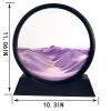 SANDCLE Moving Sand Art Liquid Motion - Moving Sand Art Picture Decor 3D Deep Sea Sandscape, Round Glass Frame Display Flowing Sand Relaxing Toy for Desktop Home Office Work Decoration(Purple, 12") view 4