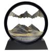 SANDCLE Moving Sand Art Liquid Motion - Moving Sand Art Picture Decor 3D Deep Sea Sandscape, Round Glass Frame Display Flowing Sand Relaxing Toy for Desktop Home Office Work Decoration(Black, 12") view 1