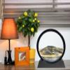 SANDCLE Moving Sand Art Liquid Motion - Moving Sand Art Picture Decor 3D Deep Sea Sandscape, Round Glass Frame Display Flowing Sand Relaxing Toy for Desktop Home Office Work Decoration(Black, 12") view 3