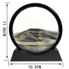 SANDCLE Moving Sand Art Liquid Motion - Moving Sand Art Picture Decor 3D Deep Sea Sandscape, Round Glass Frame Display Flowing Sand Relaxing Toy for Desktop Home Office Work Decoration(Black, 12") view 4