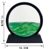 SANDCLE Moving Sand Art Liquid Motion - Moving Sand Art Picture Decor 3D Deep Sea Sandscape, Round Glass Frame Display Flowing Sand Relaxing Toy for Desktop Home Office Work Decoration(Green, 12") view 3