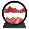 SANDCLE Moving Sand Art Liquid Motion - Moving Sand Art Picture Decor 3D Deep Sea Sandscape, Round Glass Frame Display Flowing Sand Relaxing Toy for Desktop Home Office Work Decoration(Red, 12") view 1