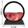 SANDCLE Moving Sand Art Liquid Motion - Moving Sand Art Picture Decor 3D Deep Sea Sandscape, Round Glass Frame Display Flowing Sand Relaxing Toy for Desktop Home Office Work Decoration(Red, 12") view 4