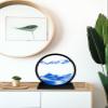 SANDCLE Moving Sand Art Liquid Motion - Moving Sand Art Picture Decor 3D Deep Sea Sandscape, Round Glass Frame Display Flowing Sand Relaxing Toy for Desktop Home Office Work Decoration(Blue, 12") view 3