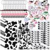Chunful 148 Pcs Cow Party Favors Include Cow Print Gift Bag Cute Keychain Elastic Silicone Bracelets Animal Stickers for Birthday Party Supplies view 1