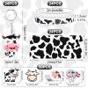 Chunful 148 Pcs Cow Party Favors Include Cow Print Gift Bag Cute Keychain Elastic Silicone Bracelets Animal Stickers for Birthday Party Supplies view 3