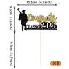 1 Pack Congrats Class of 2026 Cake Toppers Graduation Boy Cake Picks Glitter 2026 Graduation Cake Decorations for Theme High School Boys Graduate Cake Decorations Party Supplies Gold Black view 2