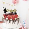 1 Pack Congrats Class of 2026 Cake Toppers Graduation Boy Cake Picks Glitter 2026 Graduation Cake Decorations for Theme High School Boys Graduate Cake Decorations Party Supplies Gold Black view 3