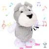 Hopearl Talking Schnauzer Singing Dog Repeats What You Say Puppy Walking Electric Interactive Animated Toy Speaking Plush Buddy Gifts for Toddlers, Gray, 8'' view 1
