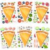 24 Sheets Make a Pizza Stickers for Kids, Make Your Own Stickers Mix and Match Decals DIY Pizza Clings Mushrooms Sticker for Kids Birthday Party, School Supplies, Gift Rewards view 1