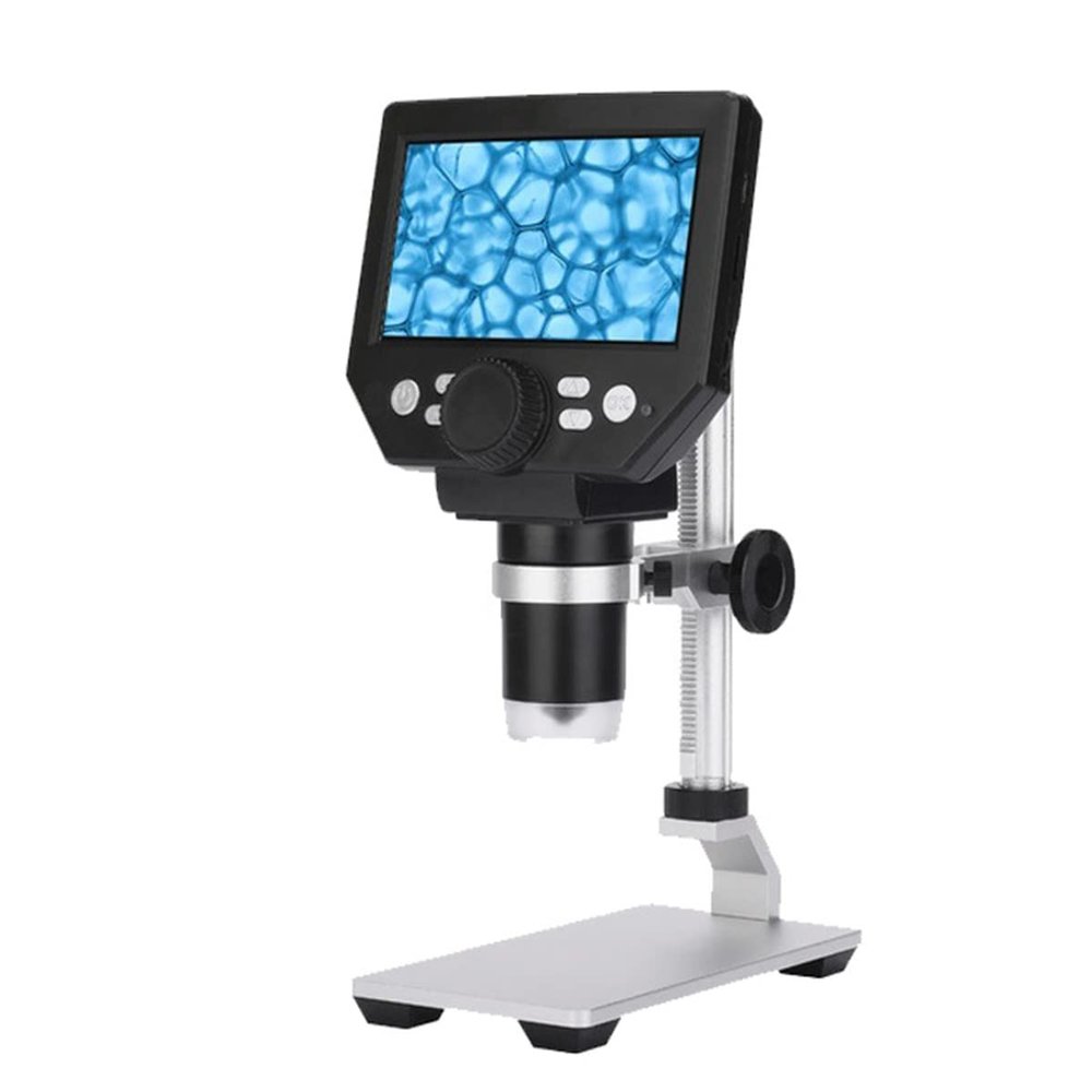 Lab Microscope Slides Digital 1200X Microscope Electronic 4.3/7 Inch HD LCD Display 1-1200X Adjustable Magnifier Tool G600 Microscope Parts (Color : 1000X with Battery)