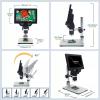 Lab Microscope Slides Digital 1200X Microscope Electronic 4.3/7 Inch HD LCD Display 1-1200X Adjustable Magnifier Tool G600 Microscope Parts (Color : 1000X with Battery) view 3