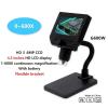 Lab Microscope Slides Digital 1200X Microscope Electronic 4.3/7 Inch HD LCD Display 1-1200X Adjustable Magnifier Tool G600 Microscope Parts (Color : 600X Elbow) view 2