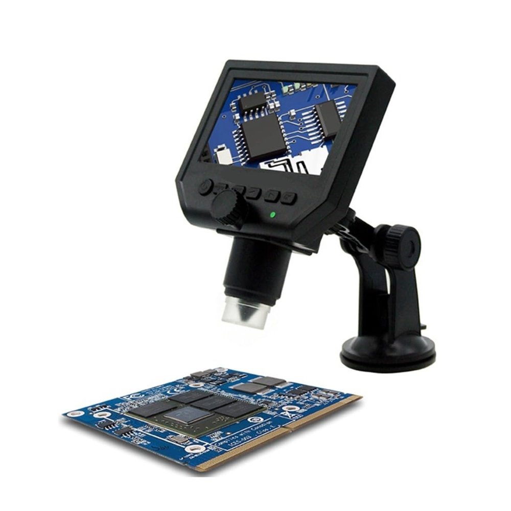 Lab Microscope Slides Digital 1200X Microscope Electronic 4.3/7 Inch HD LCD Display 1-1200X Adjustable Magnifier Tool G600 Microscope Parts (Color : 600X Flexiblebracket)