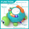 Jyusmile Baby Toys 6 to 12 Months, Musical Turtle Crawling Infant Toys, Early Learning Educational Toy with Light & Sound, Christmas Birthday Gifts for Boy Girl 7 8 9 10 11 Month 0-1 Year Old view 2