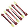 FLY RC 3 Pairs Mini Tamiya Style Connector to T Plug Male Female 16AWG Silicone Cable Wire Adapter for RC ESC Controller Car Truck FPV Lipo Battery Charging (Square Terminal is on Black Wire) view 1