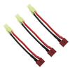 FLY RC 3 Pairs Mini Tamiya Style Connector to T Plug Male Female 16AWG Silicone Cable Wire Adapter for RC ESC Controller Car Truck FPV Lipo Battery Charging (Square Terminal is on Red Wire) view 3