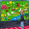 OKGIUGN 61 Pcs Farm Animals Story Felt Board, 3.6 Ft Farmhouse Themed Play Mat Wall Hanging Kit Toys, Birthday Gift for Toddlers Childrens view 1