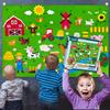 OKGIUGN 61 Pcs Farm Animals Story Felt Board, 3.6 Ft Farmhouse Themed Play Mat Wall Hanging Kit Toys, Birthday Gift for Toddlers Childrens view 2