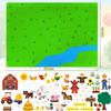 OKGIUGN 61 Pcs Farm Animals Story Felt Board, 3.6 Ft Farmhouse Themed Play Mat Wall Hanging Kit Toys, Birthday Gift for Toddlers Childrens view 3
