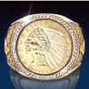 ShengXia Carved Indians Morgan US Coin Rings/Nickel Handcraft Rings/Morgan Dollars Rings for Husband/Friends+KaiKBax Bag Gift 8 view 2