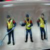 1/50 Scale Construction Workers Figure, 6pcs Building Worker Doll Scene Props Fit for CAT Truck Cars Vehicle (Blue) view 3