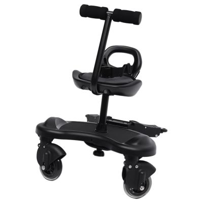 2-in-1 Universal Stroller Board with Removable Seat and Pedal - Buggy Board for Pushchair, Standing/Sitting Rider for Toddlers up to 55lbs