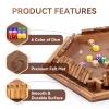 WOOD CITY Shut The Box Game Wooden for 6 Players, Close The Box Math Game for Kids Adults with 16 Dice, 6 Way Tabletop Quick Board Game for Family Friends 3+ Years Old in Classroom, Party or Pub view 4