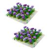 NWFashion 40PCS Miniature Colorful Flower Cluster Groups Grass Tufts Miniature Static Scenery Model (Purple) view 1