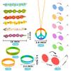 30 PCS Hippie Party Favors Retro Round Sunglasses Daisy Flower Headbands Peace Sign Necklaces Silicone Bracelets For 60s 70s Party Decorations Hippie Party Supplies view 2