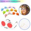 30 PCS Hippie Party Favors Retro Round Sunglasses Daisy Flower Headbands Peace Sign Necklaces Silicone Bracelets For 60s 70s Party Decorations Hippie Party Supplies view 4
