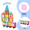 Anbalulu Magnetic Tiles 100PCS with 2 Cars, STEM Educational Building Blocks for Kids Ages 3-9, Magnet Construction Toys Gift for Toddlers view 2