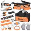 VIGRUE   , Children Gift Present Real Hand Tools Kit with Belt and Bag, Boy Builder Small Learning Accessories Construction Hammer Screwdriver for Home DIY Woodworking view 1